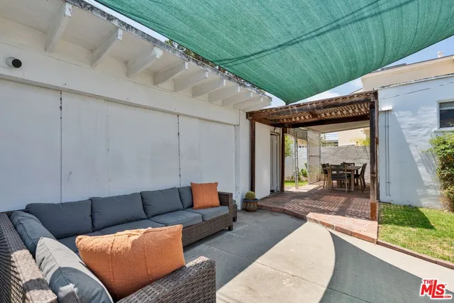 a outdoor living space with furniture