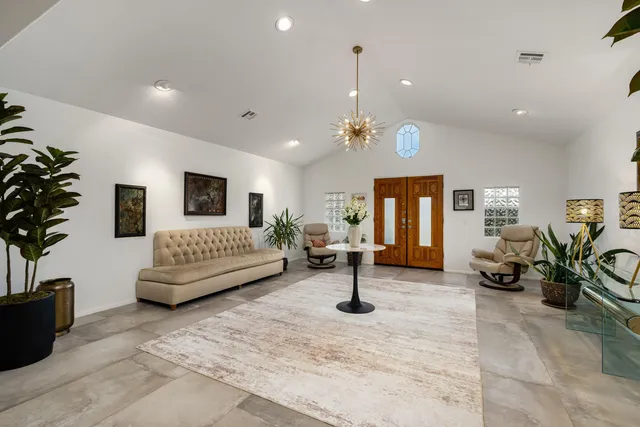 a living room with furniture