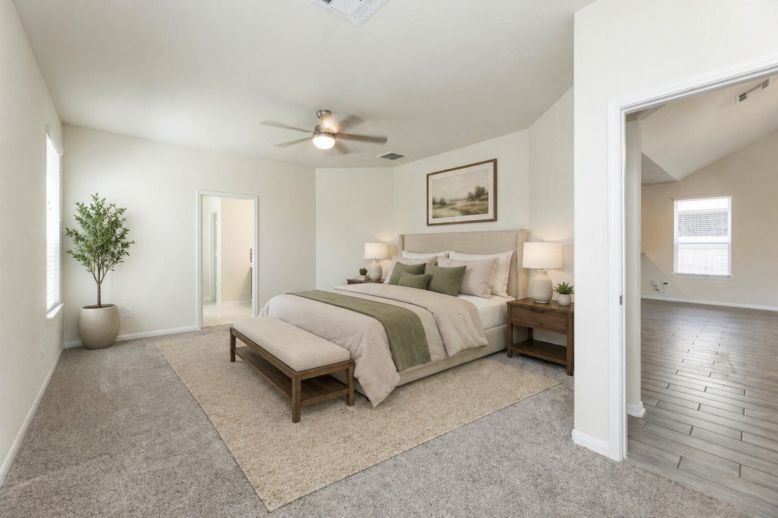 2293 Garden Square Path Spring, TX 77386 - Photo 15 of 32 a bedroom with a bed and a chandelier