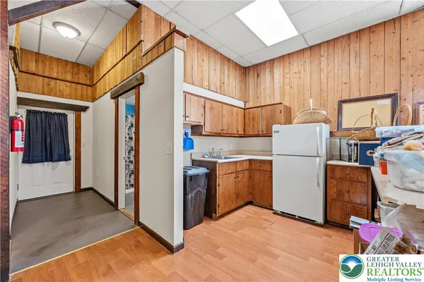 a view of a storage & utility room with washer and dryer
