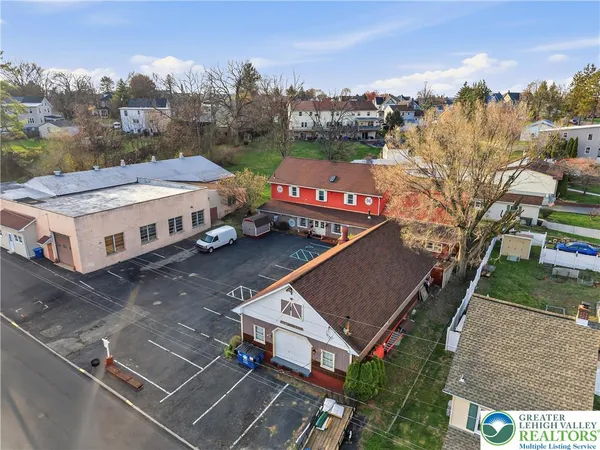 an aerial view of a house