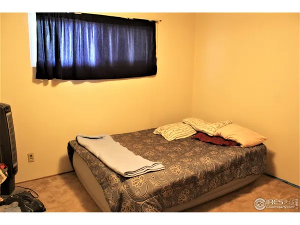 a view of a room with windows