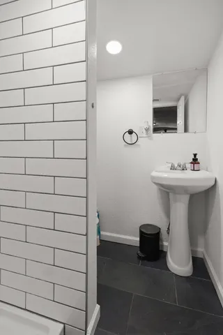a bathroom with a sink