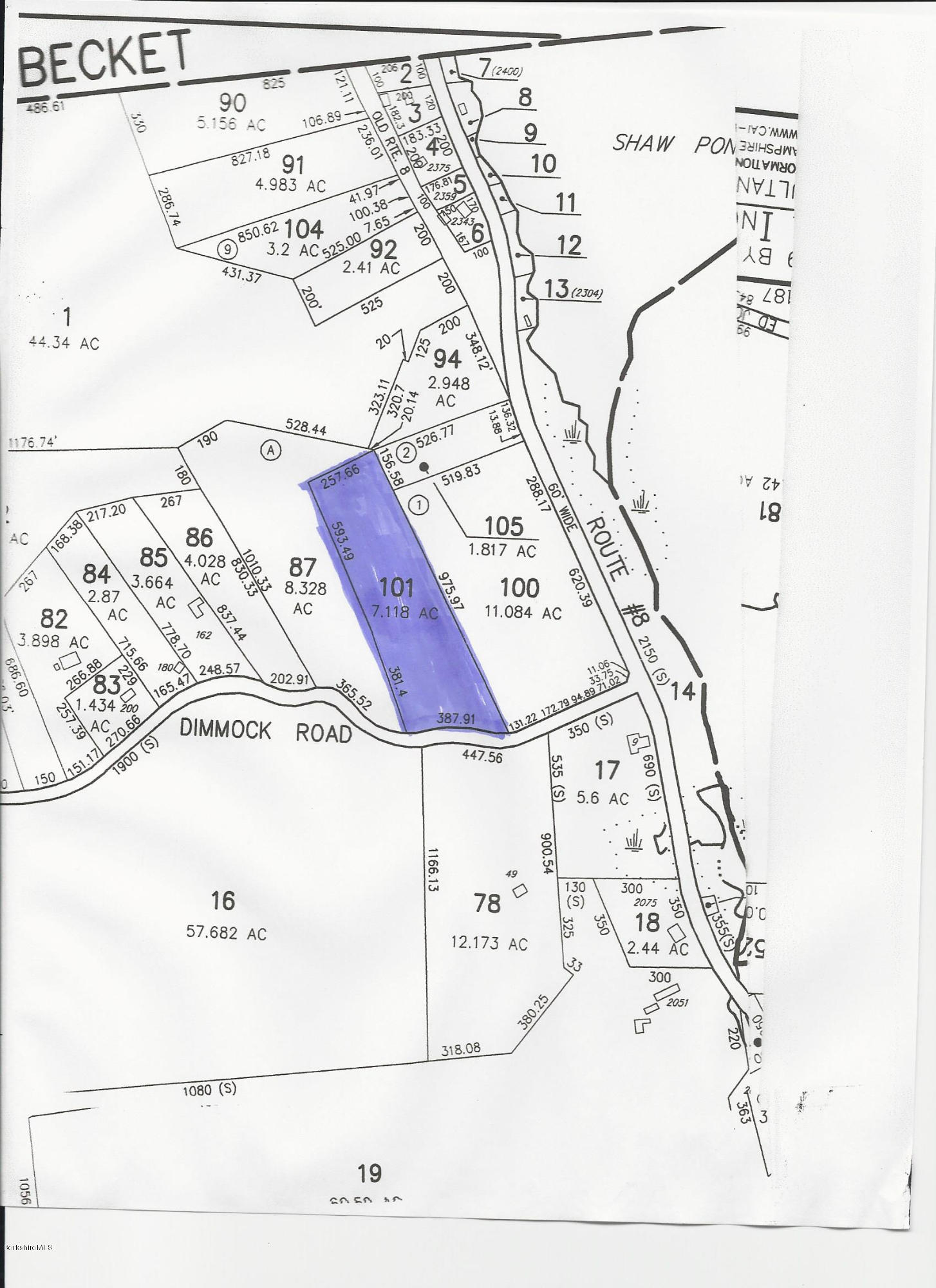 66 Dimmock Road Otis, MA 01253 - Photo 12 of 17 Assessors map