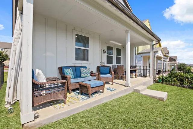 a outdoor space with patio furniture