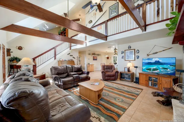 a living room with furniture