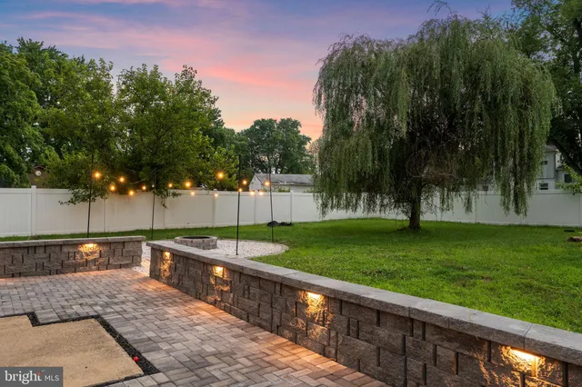 a view of a terrace with a yard