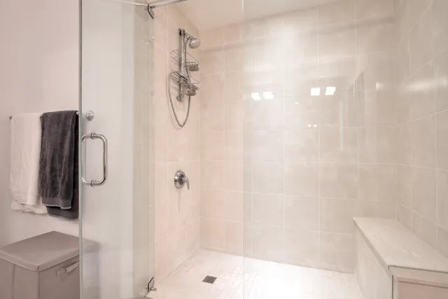 a bathroom with a shower