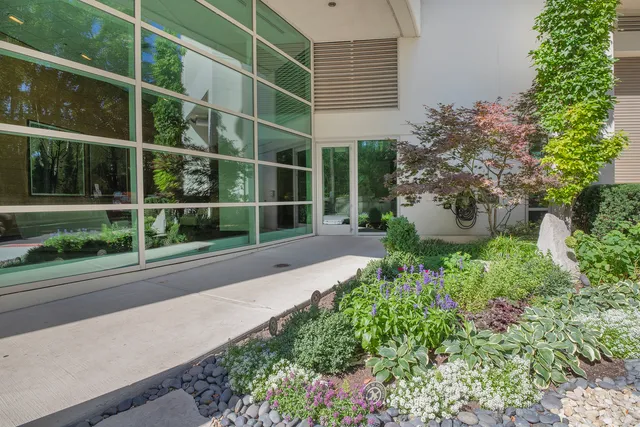 a house view with a garden space