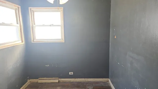 an empty room with a window