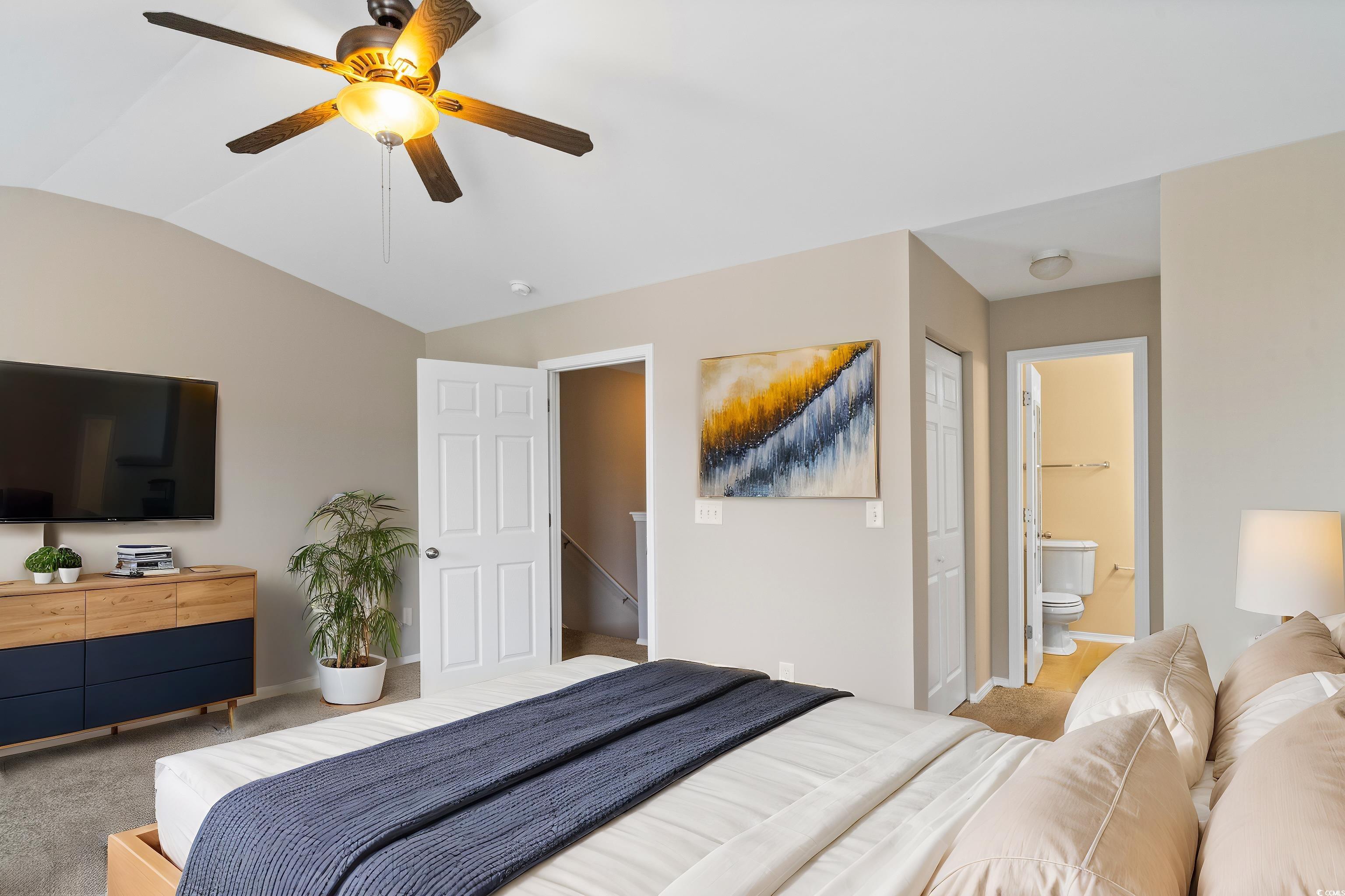 350 Kiskadee Loop, Unit B Conway, SC 29526 - Photo 11 of 40 Carpeted bedroom featuring vaulted ceiling, ceilin