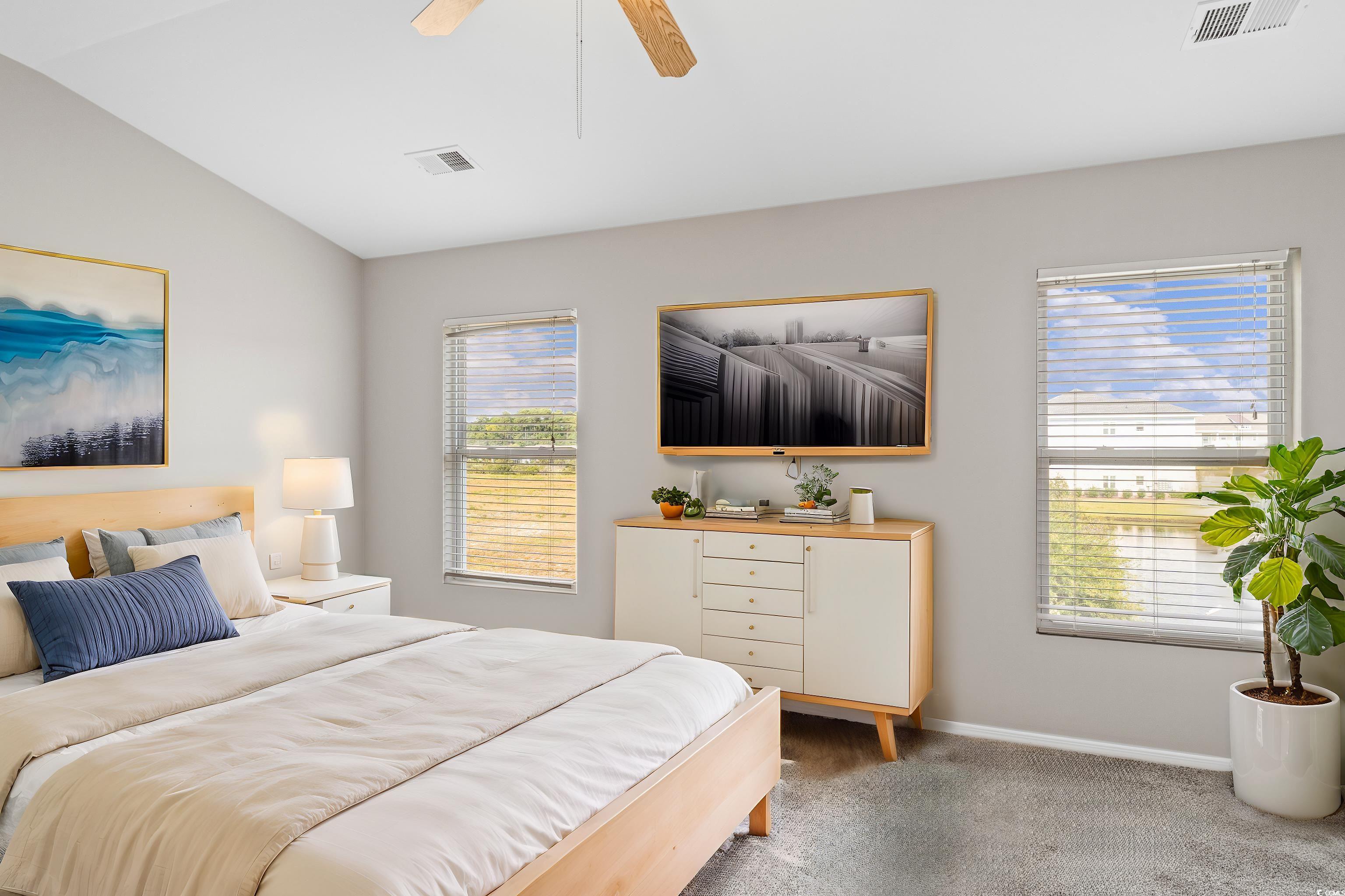 350 Kiskadee Loop, Unit B Conway, SC 29526 - Photo 12 of 40 Carpeted bedroom featuring ceiling fan, lofted cei