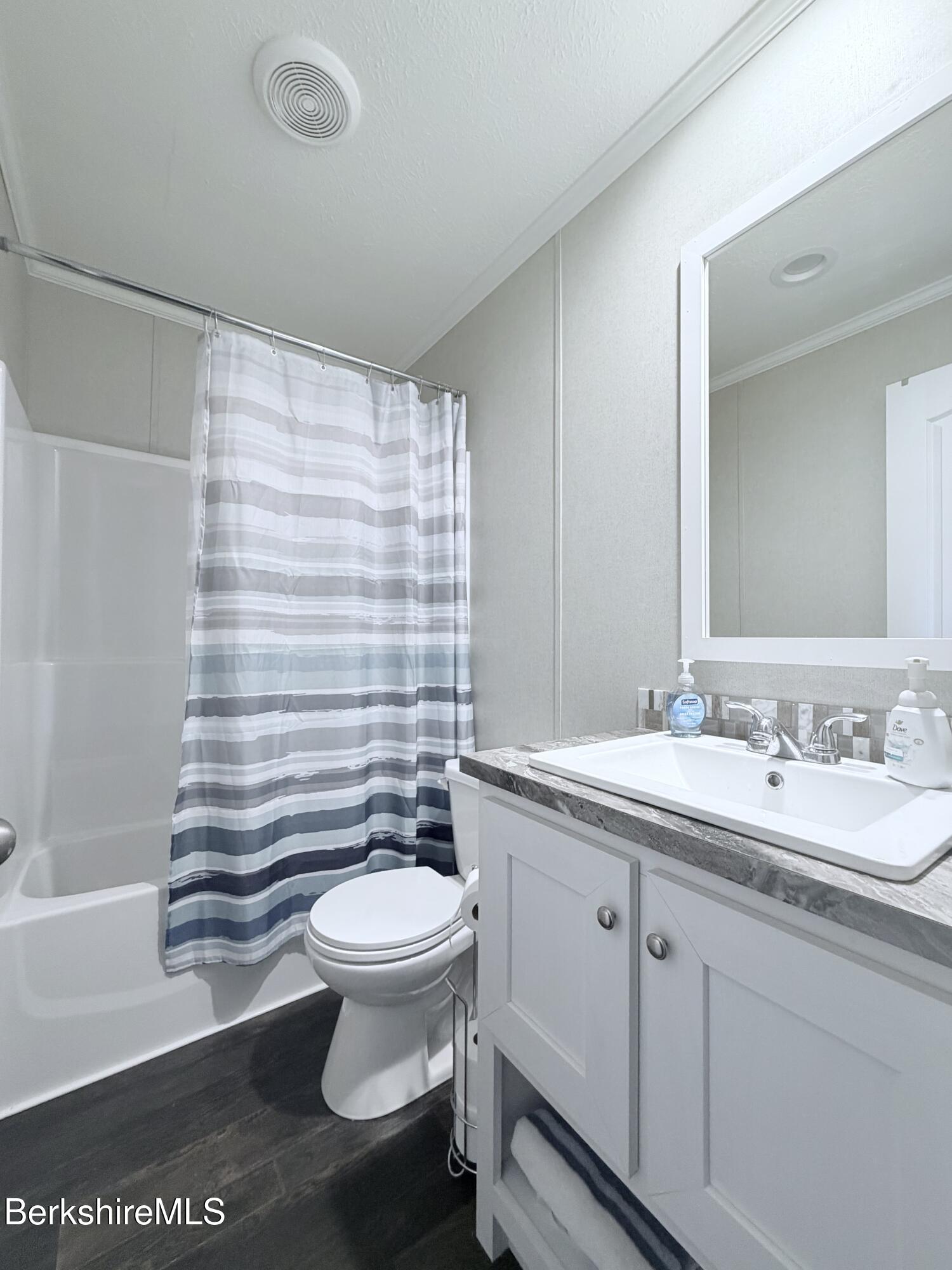 29 4th Avenue Cheshire, MA 01225 - Photo 7 of 13 a bathroom with a sink a toilet a mirror and shower