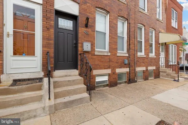 front view of a brick building