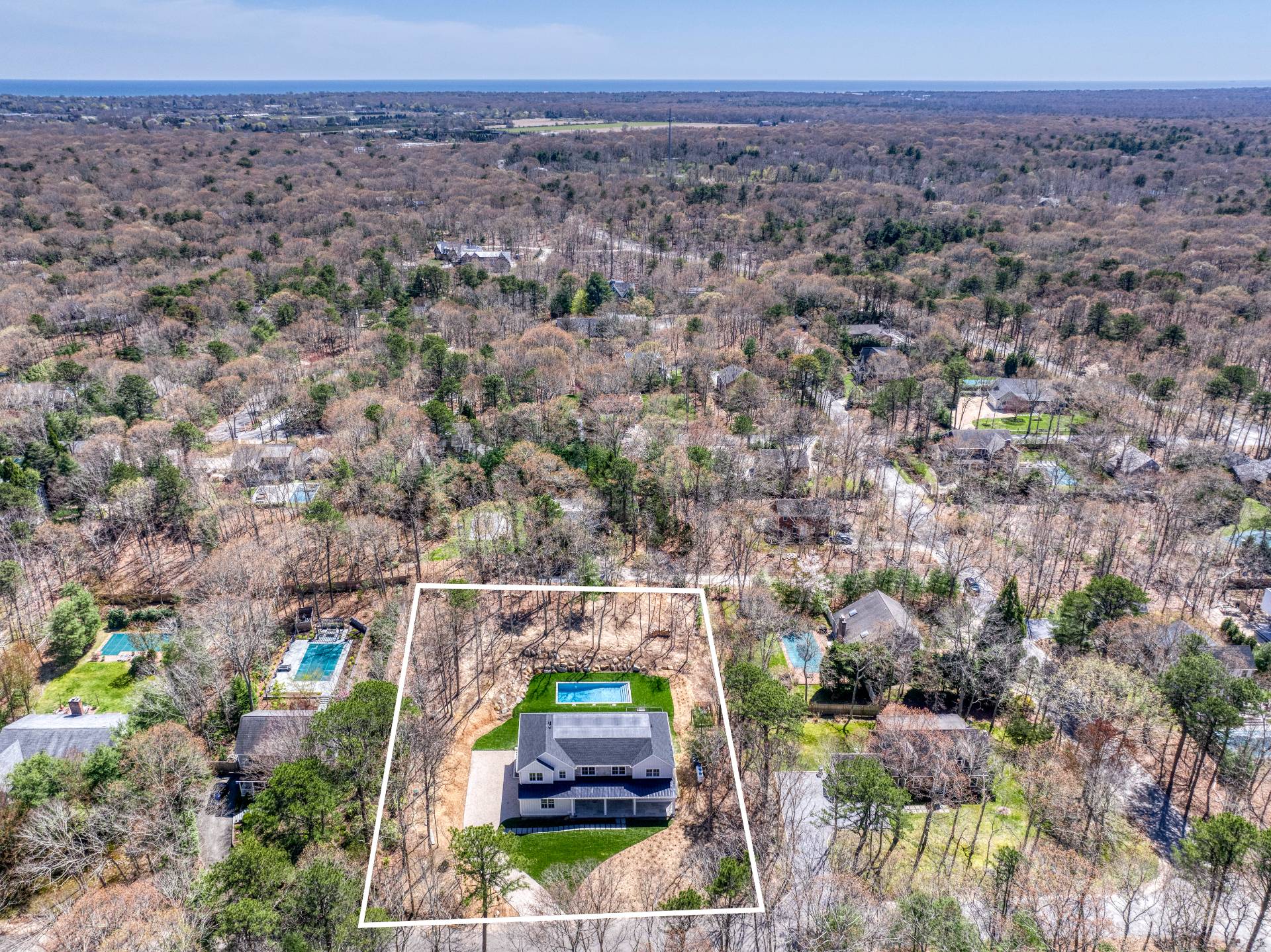 18 Barnes Avenue East Hampton, NY 11937 - Photo 30 of 35 an aerial view of a house with a yard