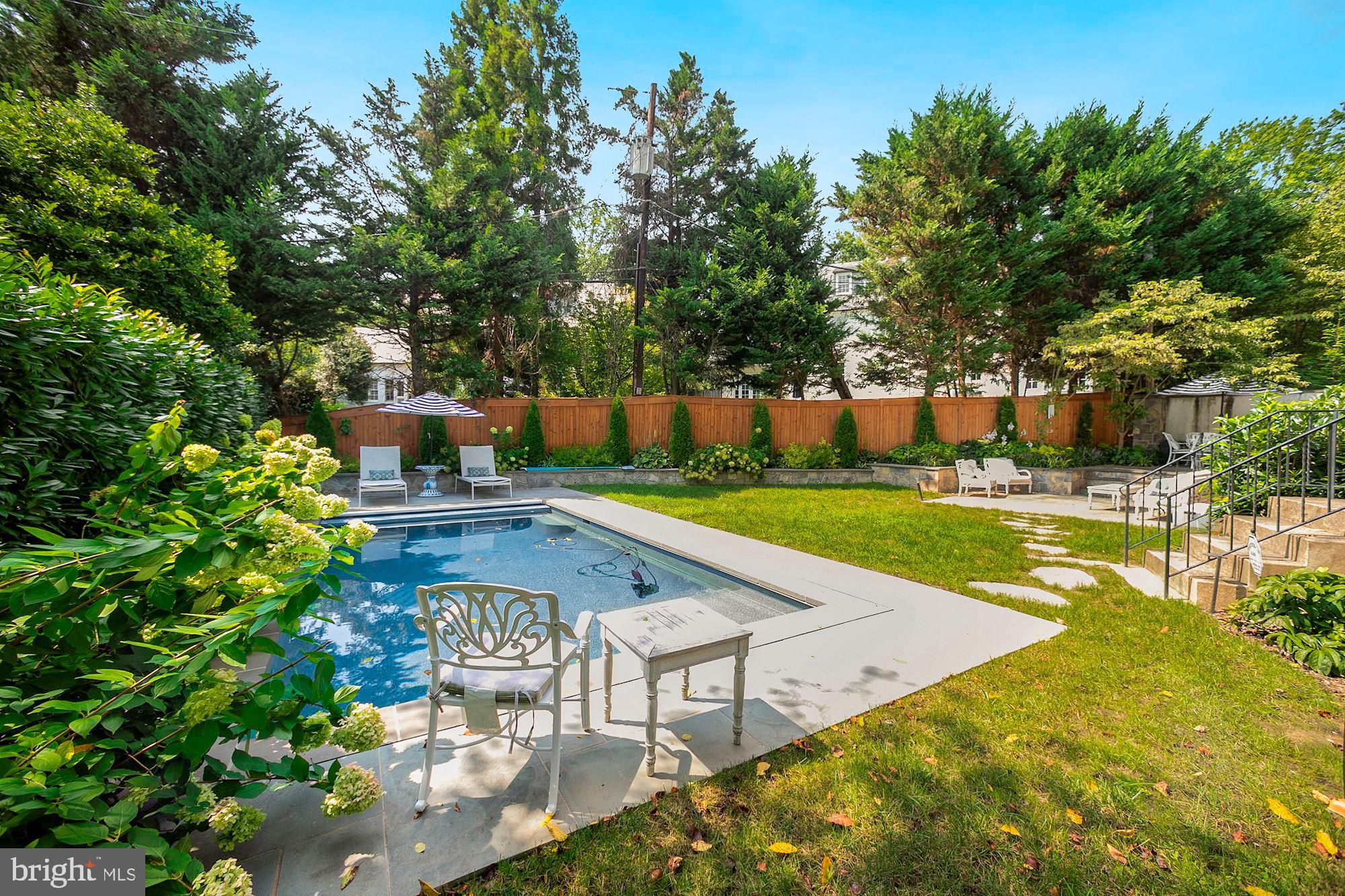 3812 Fordham Road Northwest Washington, DC 20016 - Photo 25 of 28 Back Yard with Salt Water Pool