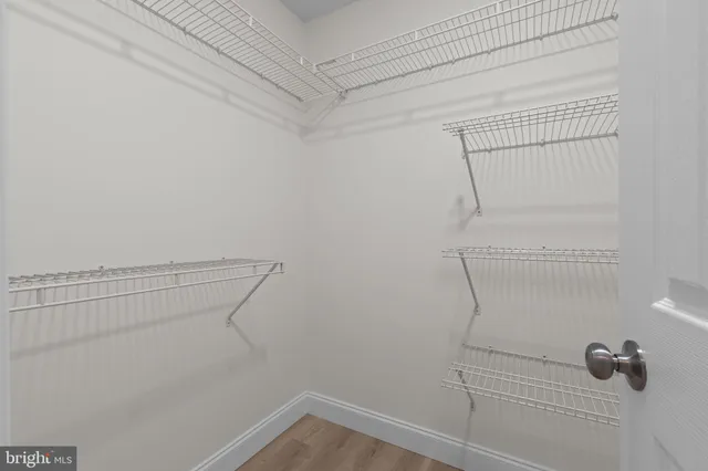 a view of small space with racks on the wall