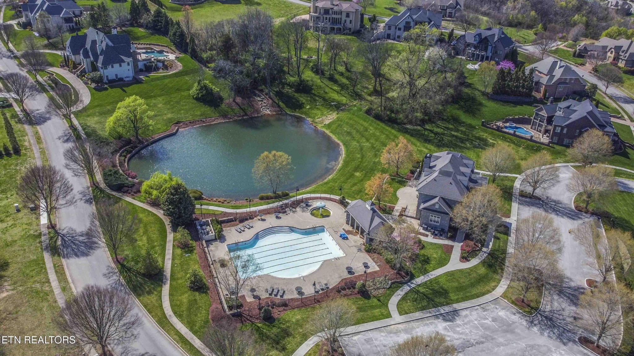 638 Barnsley Road Knoxville, TN 37934 - Photo 13 of 18 an aerial view of a house with outdoor space and a lake view in back
