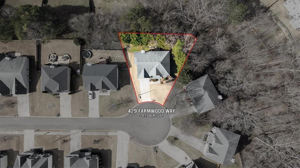 429 Farmwood Way Canton, GA 30115 - Photo 52 of 56 an aerial view of multiple houses with outdoor space