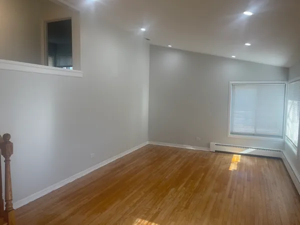 a kitchen with a stove and a microwave