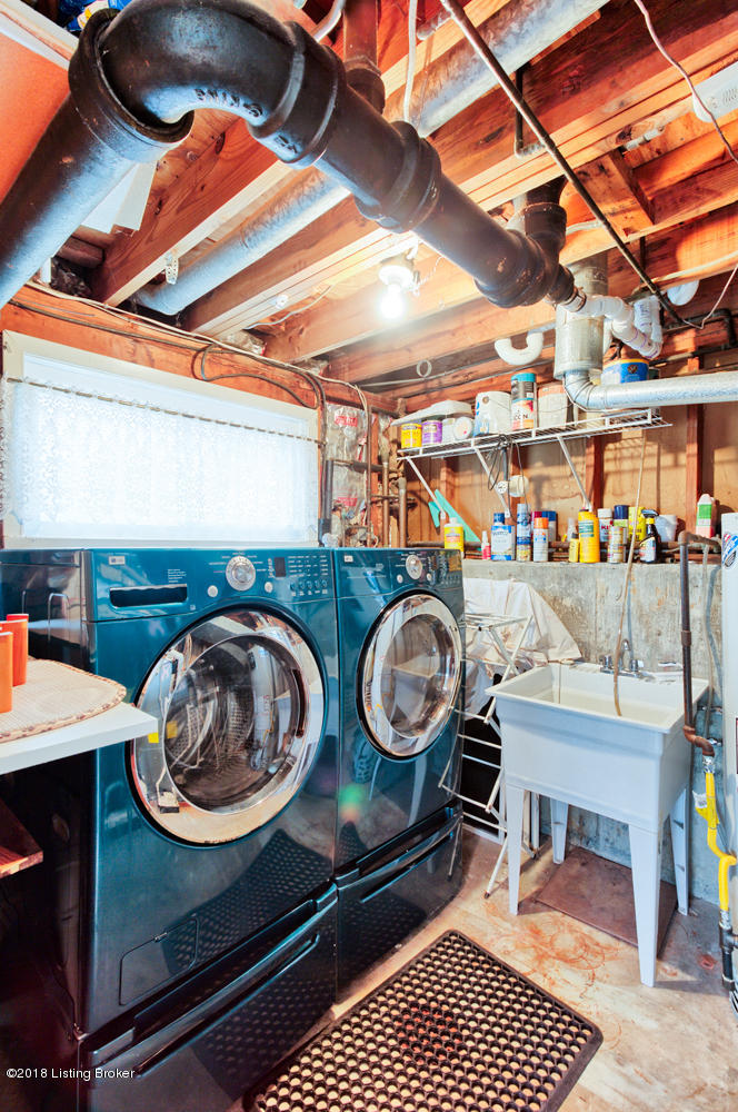 7208 Woolrich Road Louisville, KY 40222 - Photo 34 of 42 1st Floor Laundry Room - Beautiful Washer & Dryer Remain!