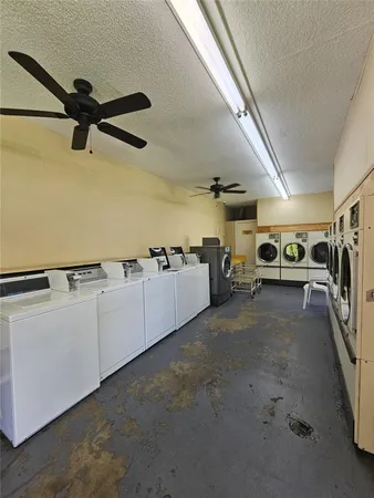 a view of a garage with storage