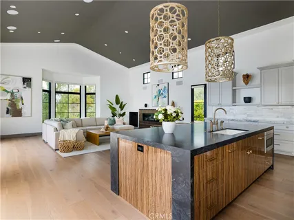 a kitchen with granite countertop lots of counter top space
