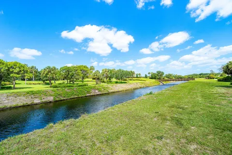 a view of a lake with a houses