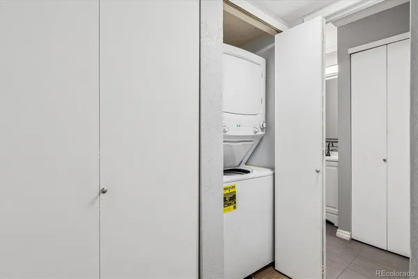 a room that has a washer and dryer
