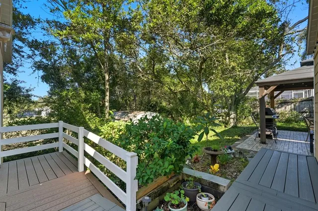 a view of deck and hardwood