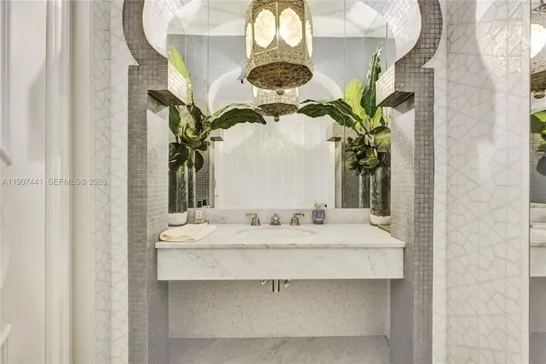 a view of a balcony with ocean view