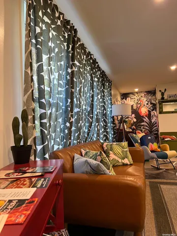 a view of a couch in a room