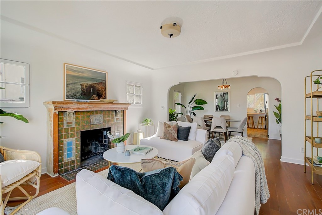 1126 Scofield Drive Glendale, CA 91205 - Photo 7 of 49 a living room with furniture and a fireplace