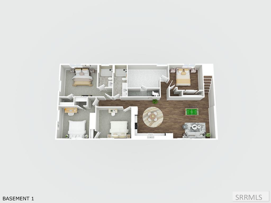 75 South 3rd East Rexburg, ID 83440 - Photo 33 of 35 3D Rendering Downstairs