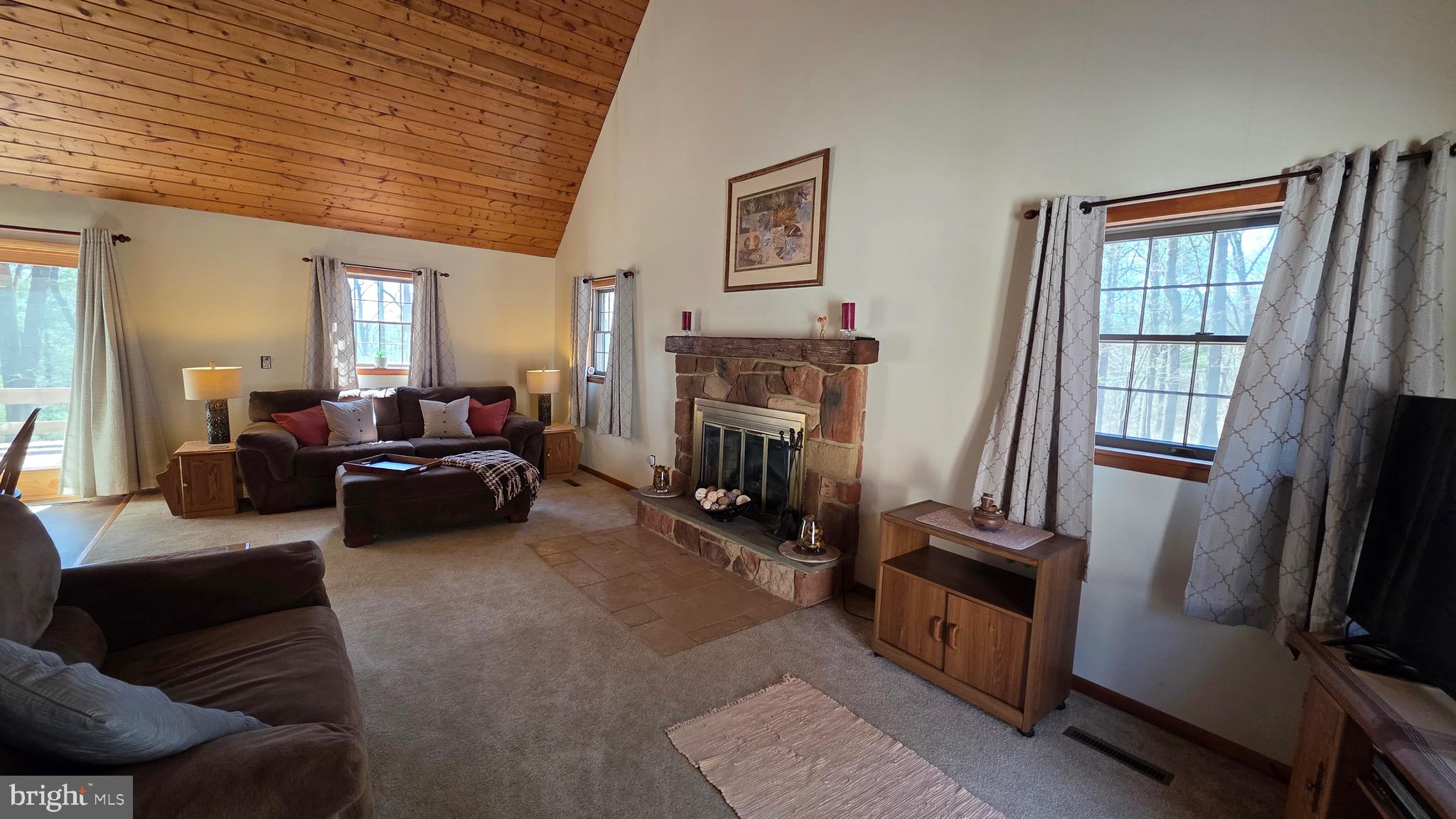 3027 Whitesel Road James Creek, PA 16657 - Photo 6 of 51 a living room with furniture flat screen tv and a fireplace