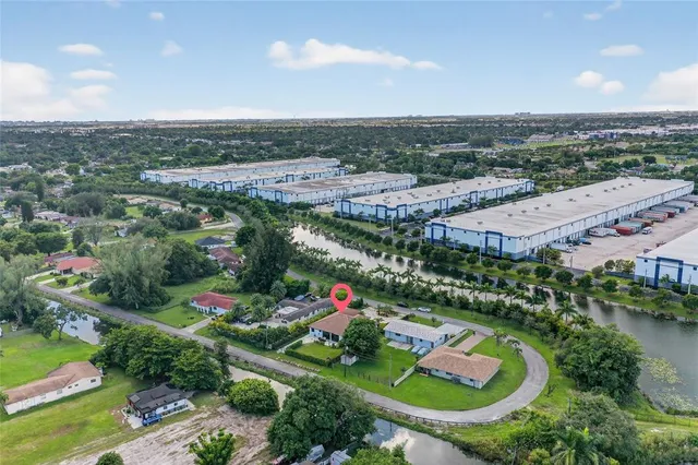 an aerial view of a city