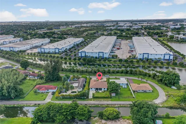 an aerial view of multiple house