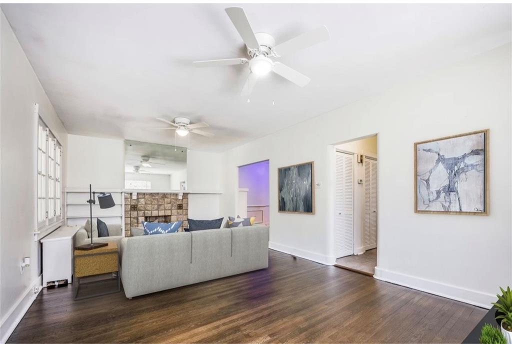 6418 Landview Road Pittsburgh, PA 15217 - Photo 4 of 24 a living room with furniture and kitchen view with wooden floor