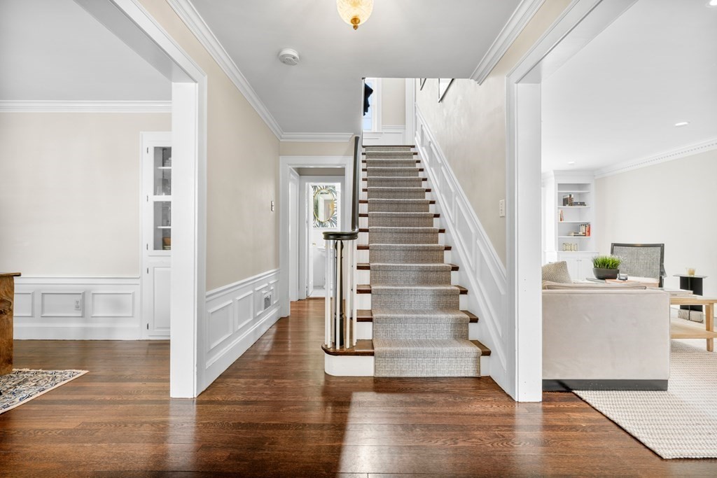 19 Elmwood Road Wellesley, MA 02481 - Photo 5 of 41 a view of entryway and hall with wooden floor