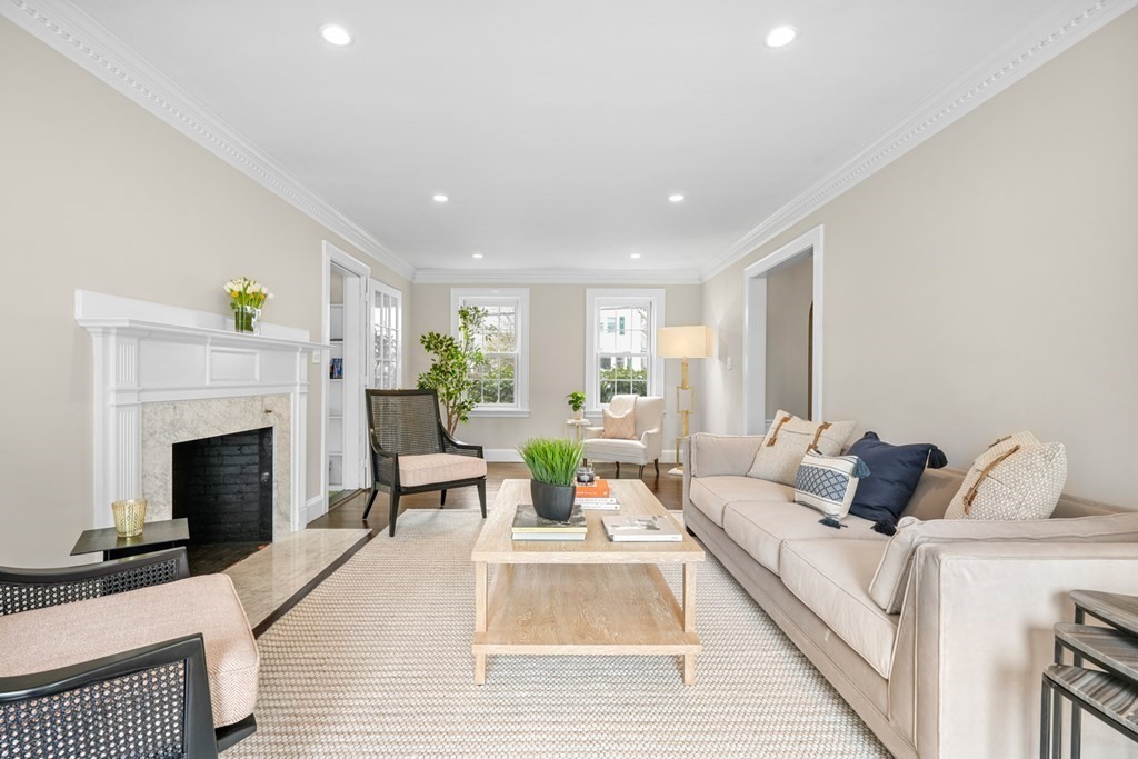 19 Elmwood Road Wellesley, MA 02481 - Photo 9 of 41 a living room with furniture and a fireplace