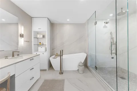 a bathroom with a shower