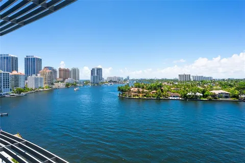 a view of an ocean with city