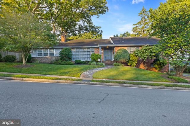 a view of pool with umbrella and trees