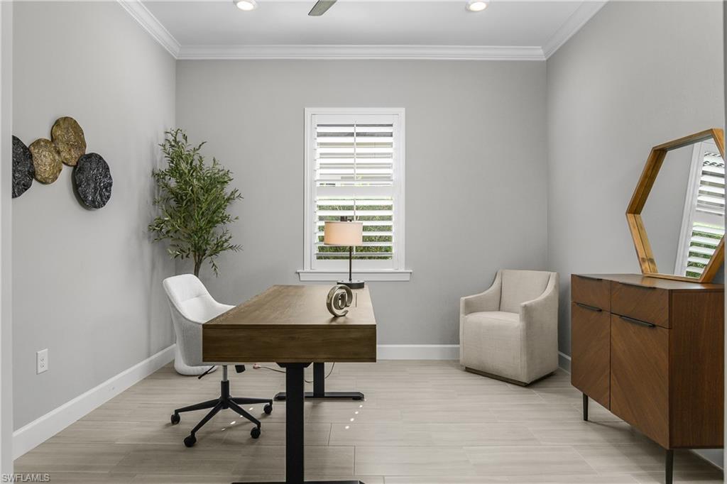 19040 Marquesa Drive Fort Myers, FL 33913 - Photo 15 of 50 Den/Office features double entry glass french doors and crown molding.