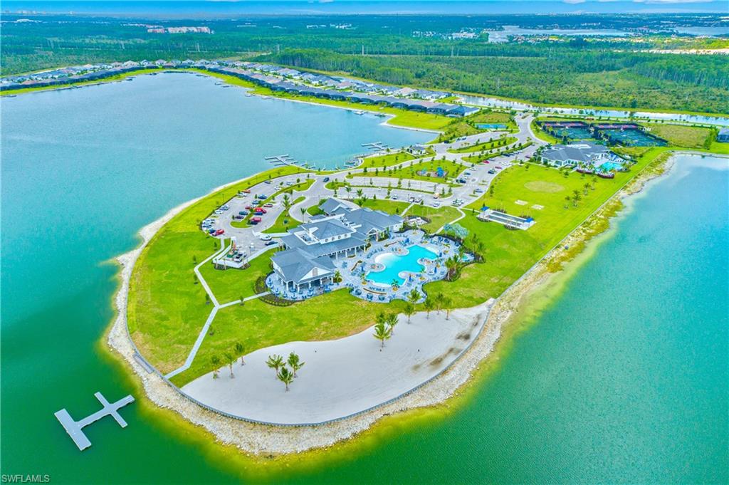 19040 Marquesa Drive Fort Myers, FL 33913 - Photo 42 of 50 Aerial view of social club with lakeside beach.