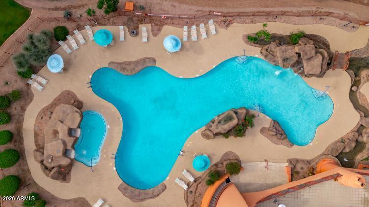 4303 East Cactus Road, Unit 437 Phoenix, AZ 85032 - Photo 18 of 24 MAIN POOL DRONE VIEW