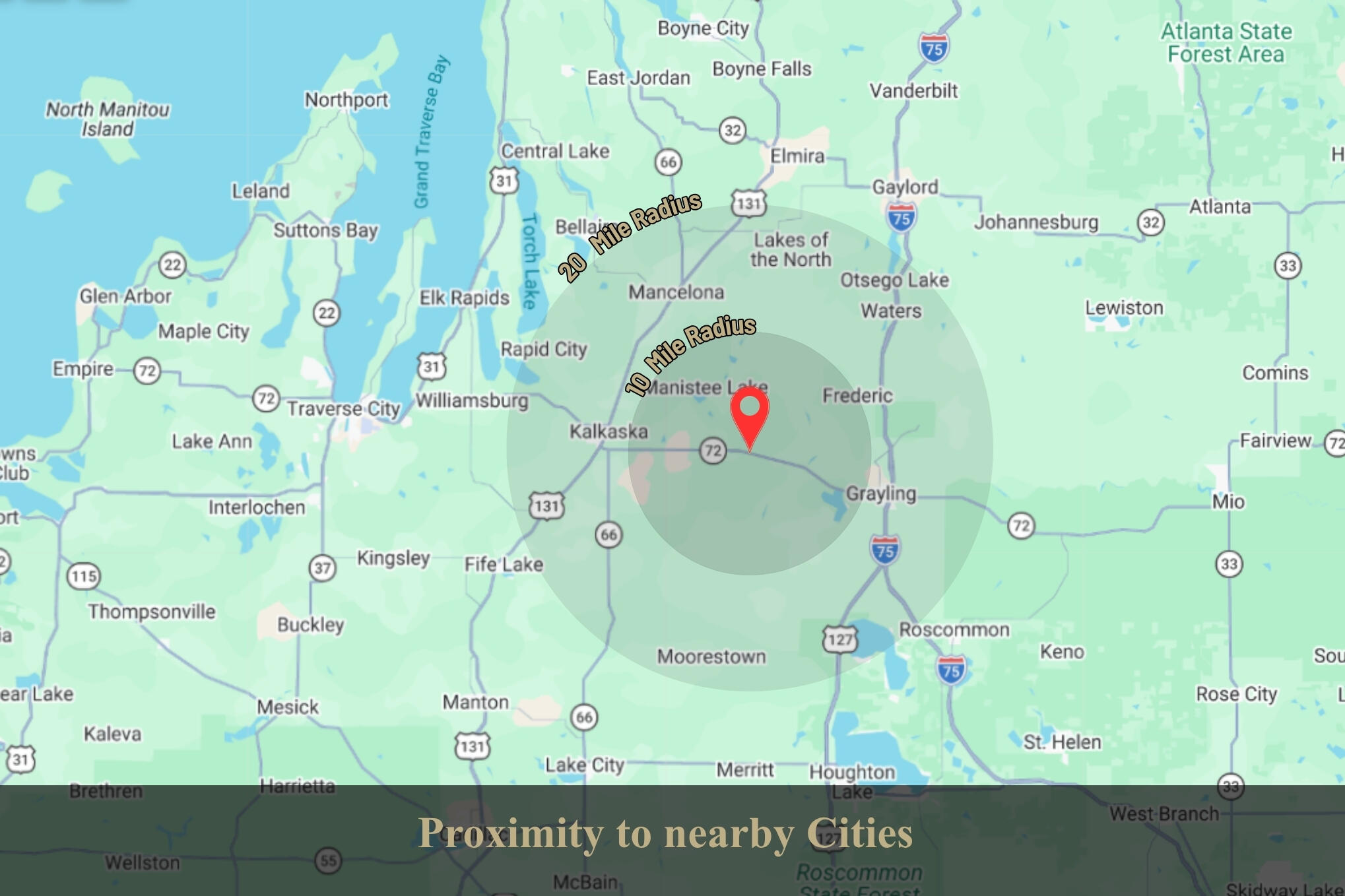 Vl Vl M-72 Road Southeast Kalkaska, MI 49646 - Photo 4 of 16 VL M-72 Rd Se_ Proximity 20 mile radius