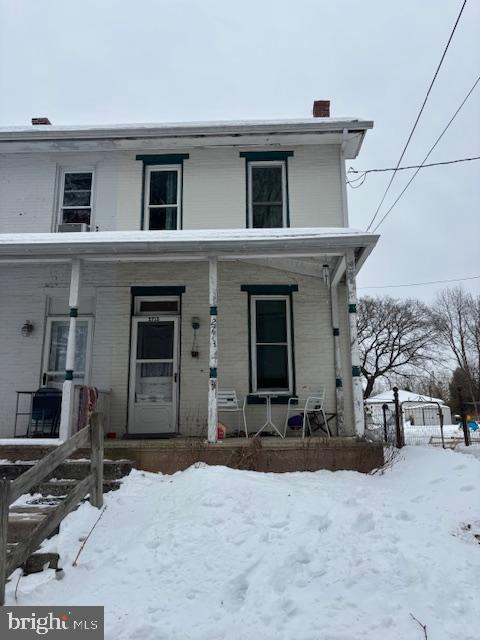 a front view of a house