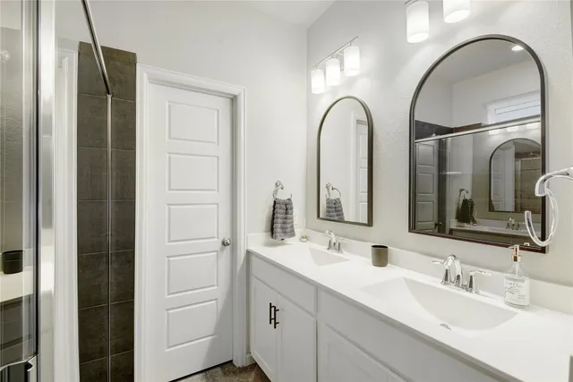 a bed room with a bed and furniture