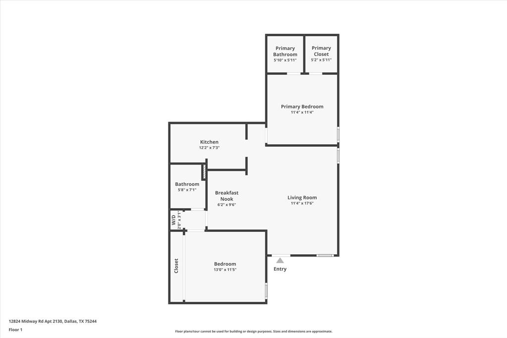 12824 Midway Road, Unit 2136 Dallas, TX 75244 - Photo 35 of 40 a picture of a floor plan